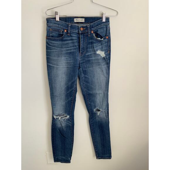 Madewell High‎ Riser Skinny distressed jeans size 27 - Picture 1 of 6